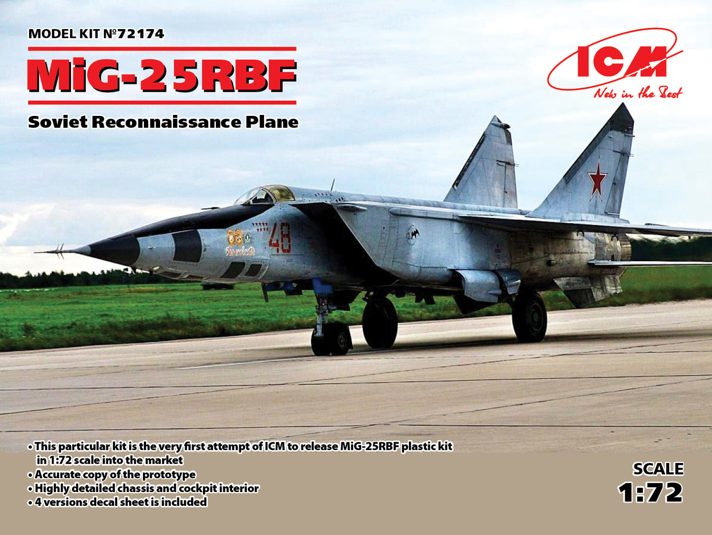 ICM 72174 1:72 Mikoyan MiG-25RBF Soviet Reconnaissance Plane