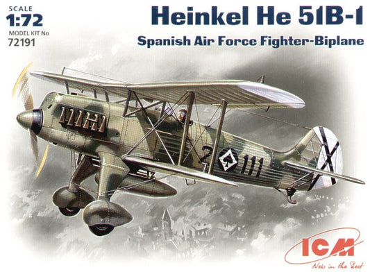 ICM 72191 1:72 Heinkel He-51B Spanish Air Force Fighter-Biplane