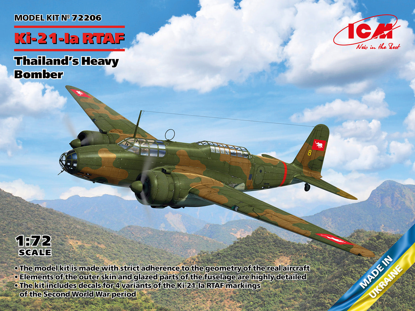 ICM 72206 1:72 Mitsubishi Ki-21-Ia RTAF Thailand's Heavy Bomber