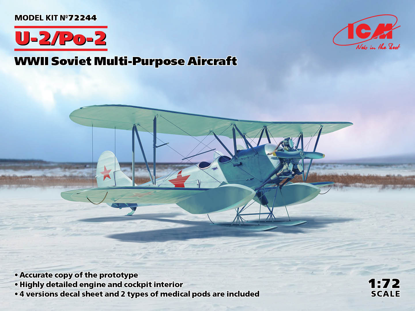 ICM 72244 1:72 Polikarpov U-2/Po-2 WWII Soviet Multi-Purpose Aircraft