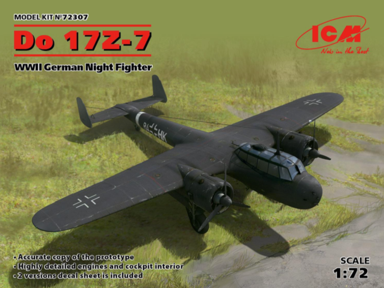 ICM 72307 1:72 Dornier Do-17Z-7 WWII German Night Fighter