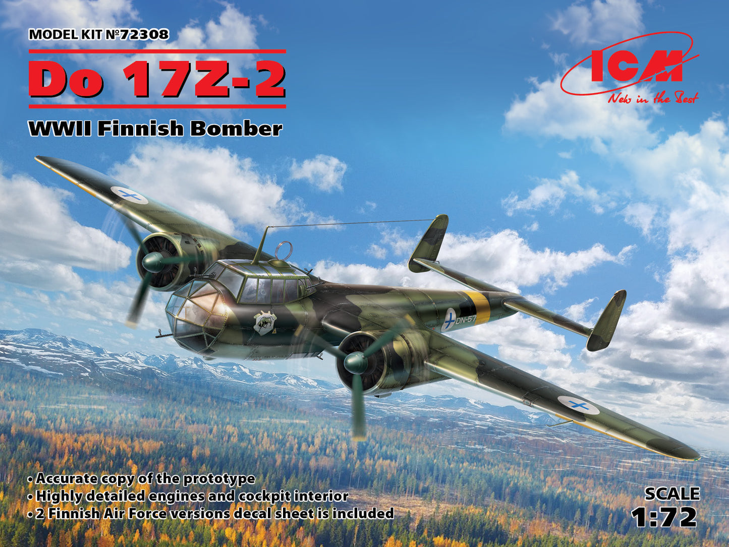 ICM 72308 1:72 Dornier Do-17Z-2 WWII Finnish Bomber