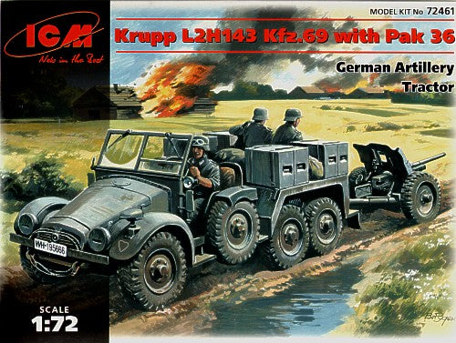 ICM 72461 1:72 Krupp Kfz.69 L2H143 Artillery Tractor and PaK-36 Gun