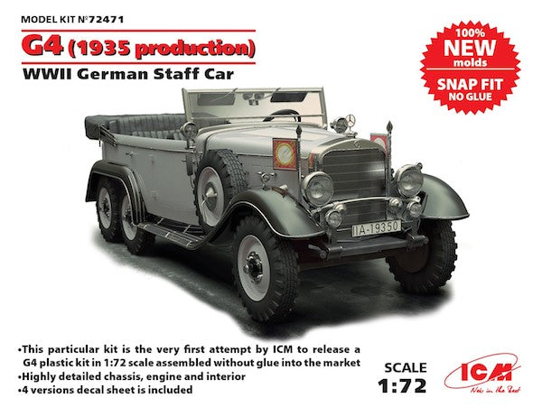 ICM 72471 1:72 Mercedes-Benz G4 1935 Production WWII German Staff Car