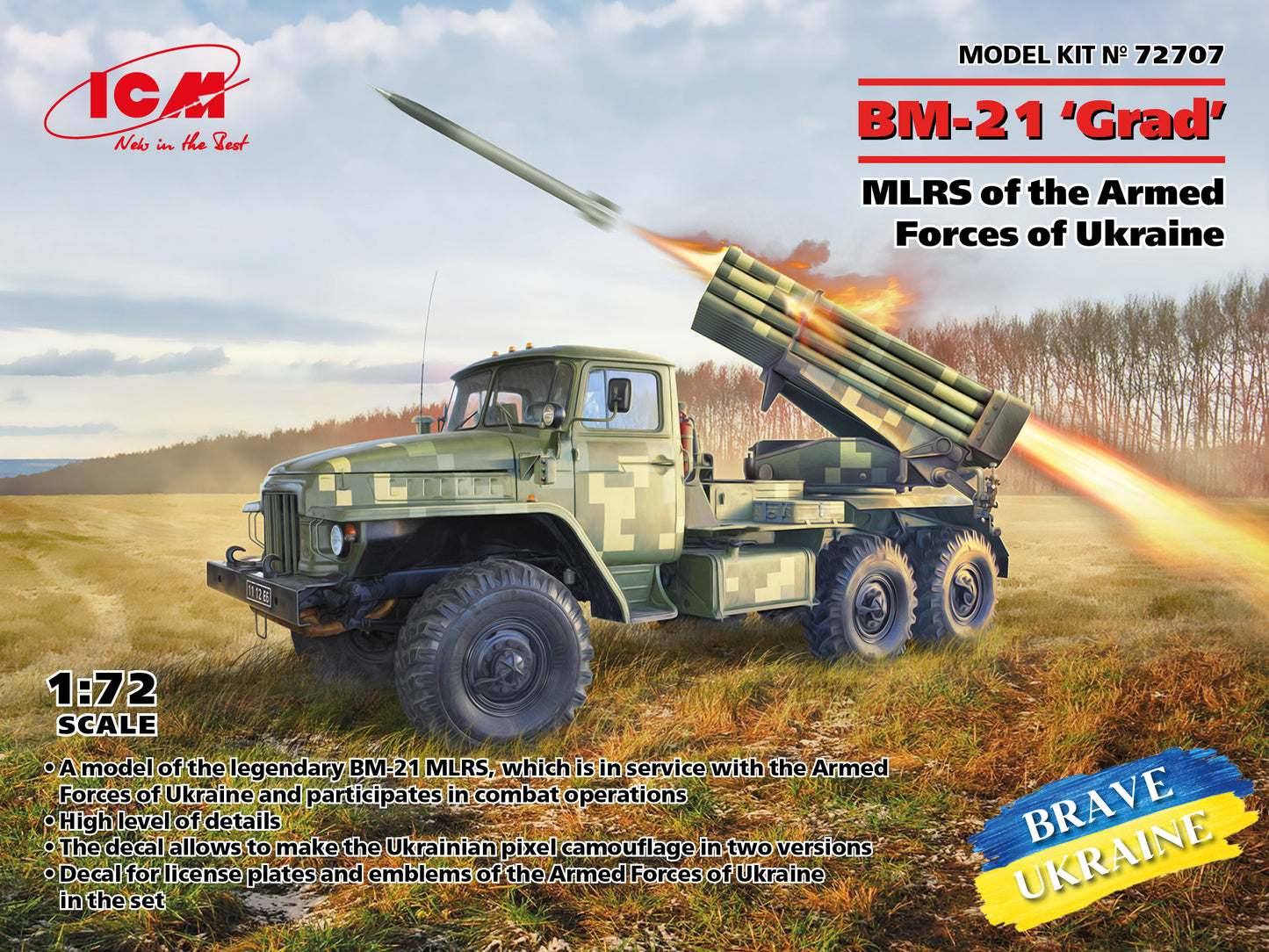 ICM 72707 1:72 BM-21 'Grad' MLRS of the Armed Forces of Ukraine