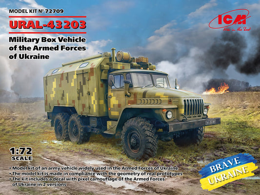 ICM 72709 1:72 URAL-43203 Military Box Vehicle of the Armed Forces of Ukraine