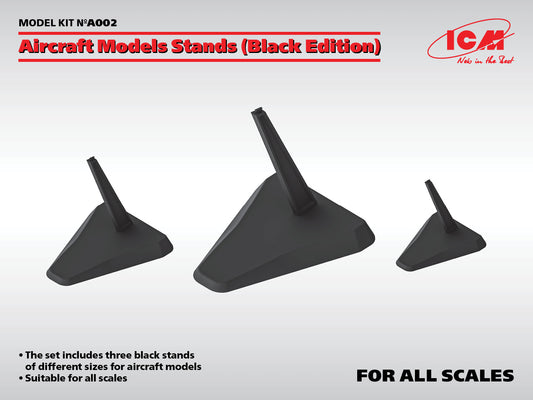 ICM A002 - Black Plastic Aircraft Models Stands (1:48, 1:72, 1:144)