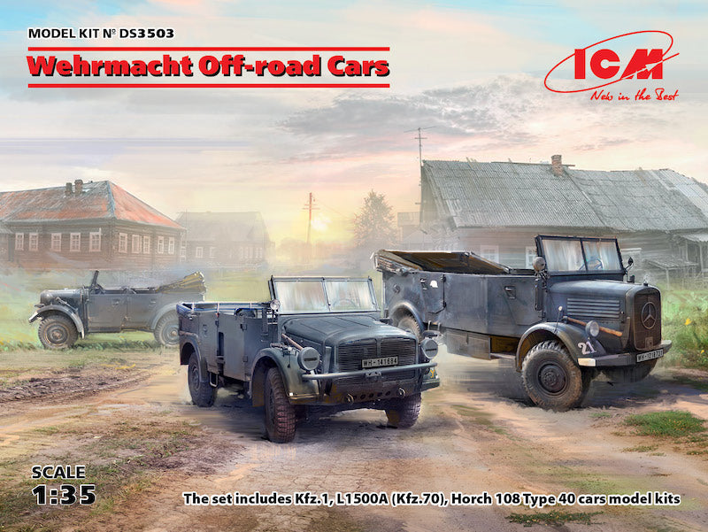 ICM DS3503 1:35 Wehrmacht Off-Road Cars Diorama Set