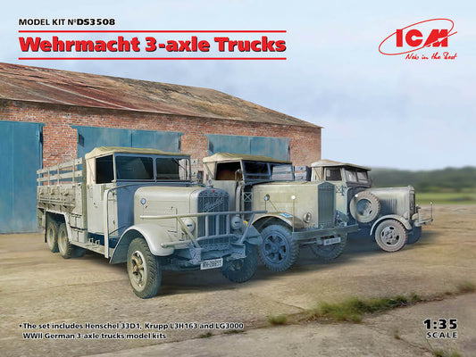 ICM DS3508 1:35 Wehrmacht 3-axle Trucks Diorama Set