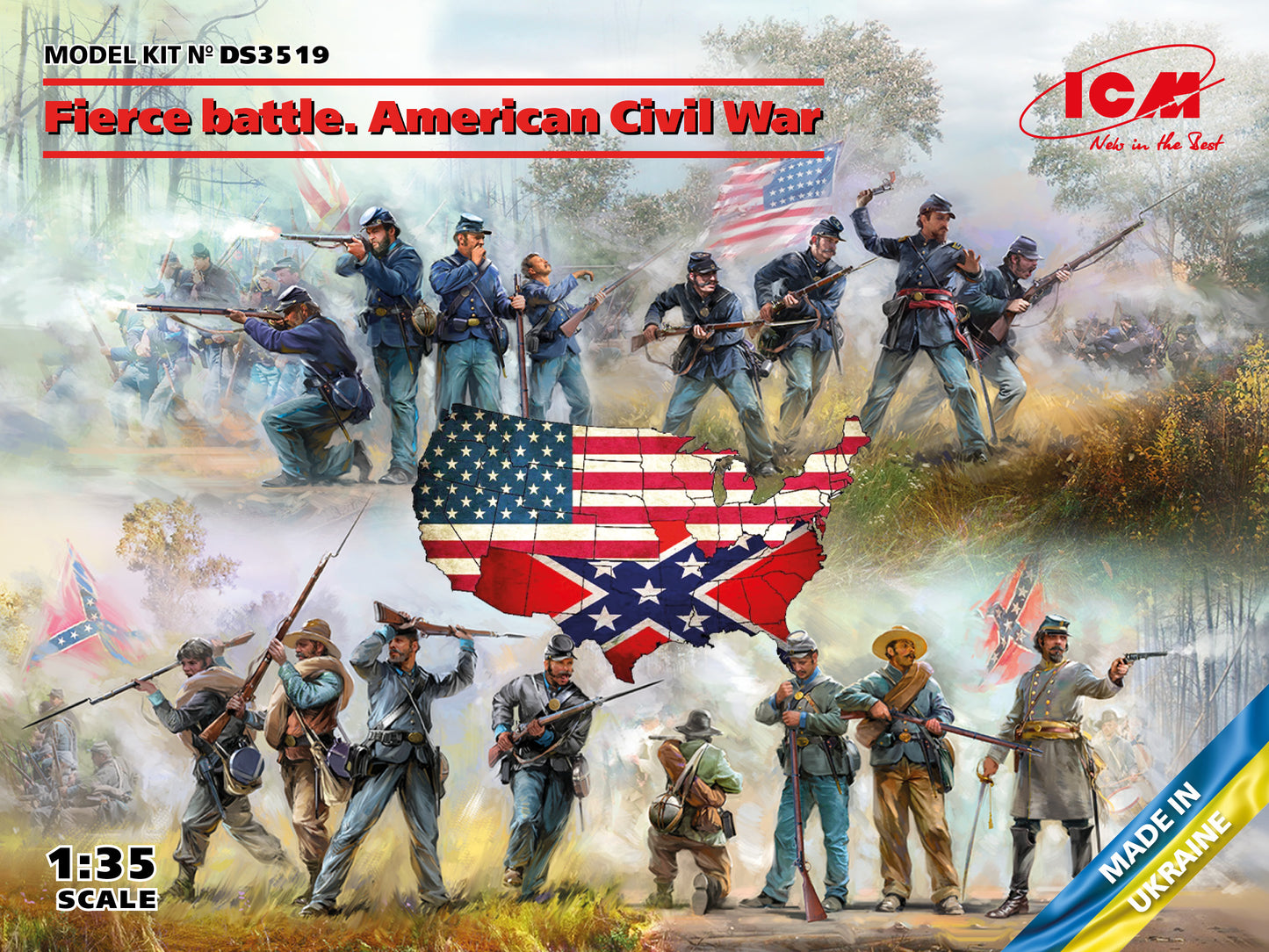 ICM DS3519 1:35 Fierce Battle American Civil War Diorama Set