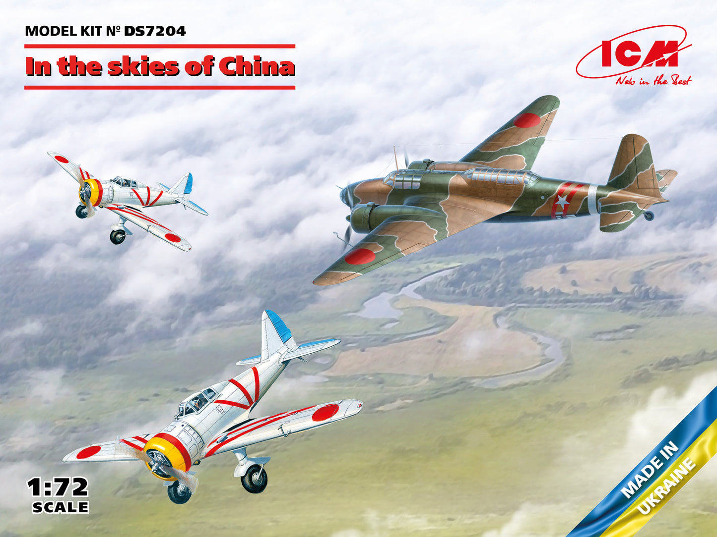 ICM DS7204 1:72 In the skies of China (Mitsubishi Ki-21-Ia, two Ki-27a) Diorama Set