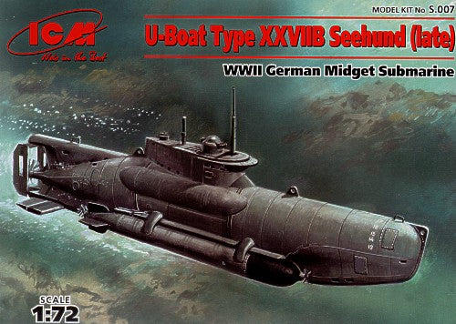 ICM S007 1:72 Type XXVIIB U-Boat Seehund Late Version Midget Submarine