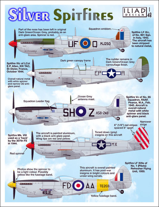 Iliad Design 48007N 1:48 Silver Supermarine Spitfire