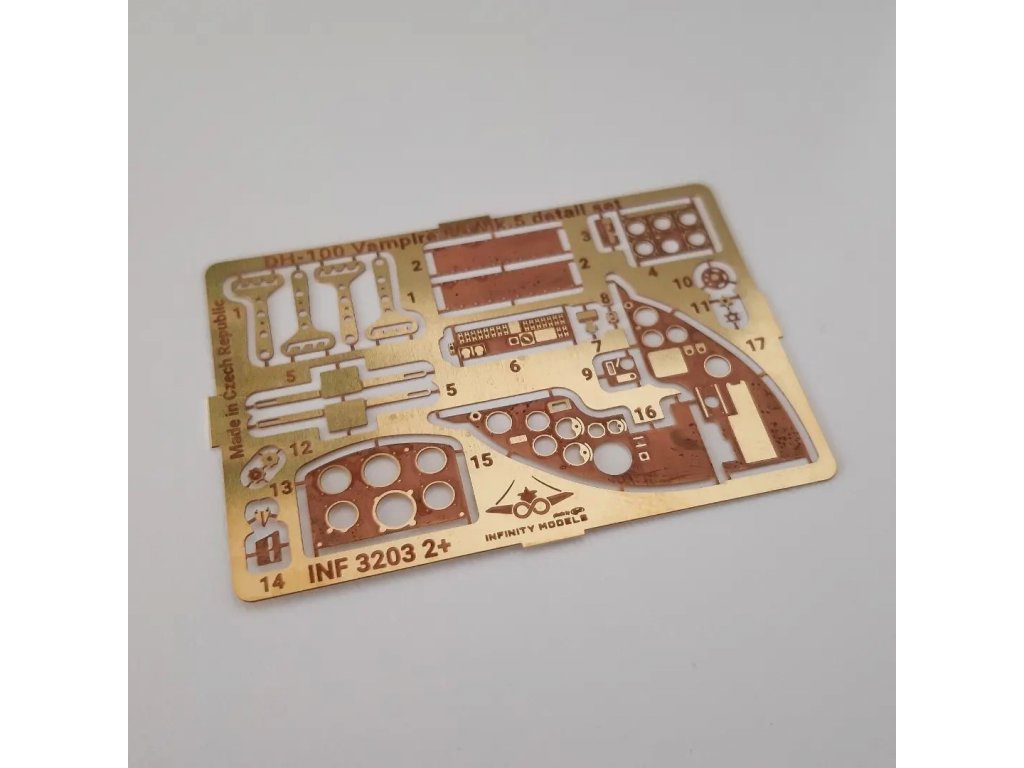 Infinity Models 3203-2 1:32 de Havilland DH-100 Vampire Mk.5 Photo-Etched Detailing Set