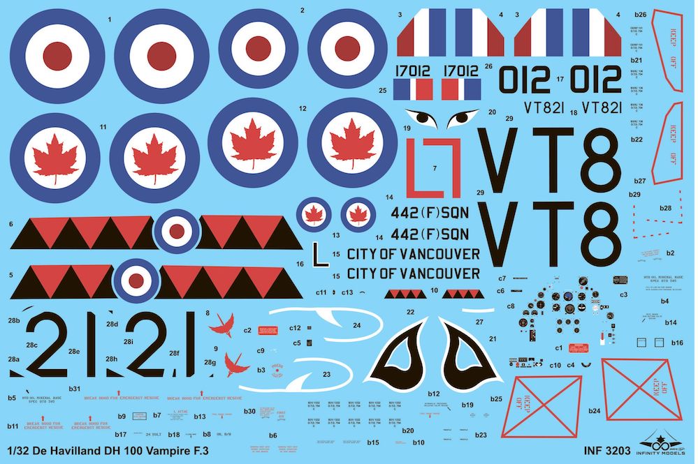 Infinity Models 3203 1:32 de Havilland DH-100 Vampire Mk.3