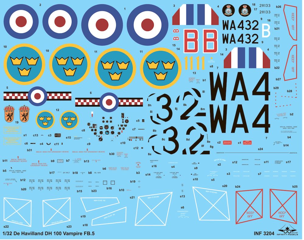 Infinity Models 3204 1:32 de Havilland DH-100 Vampire Mk.5