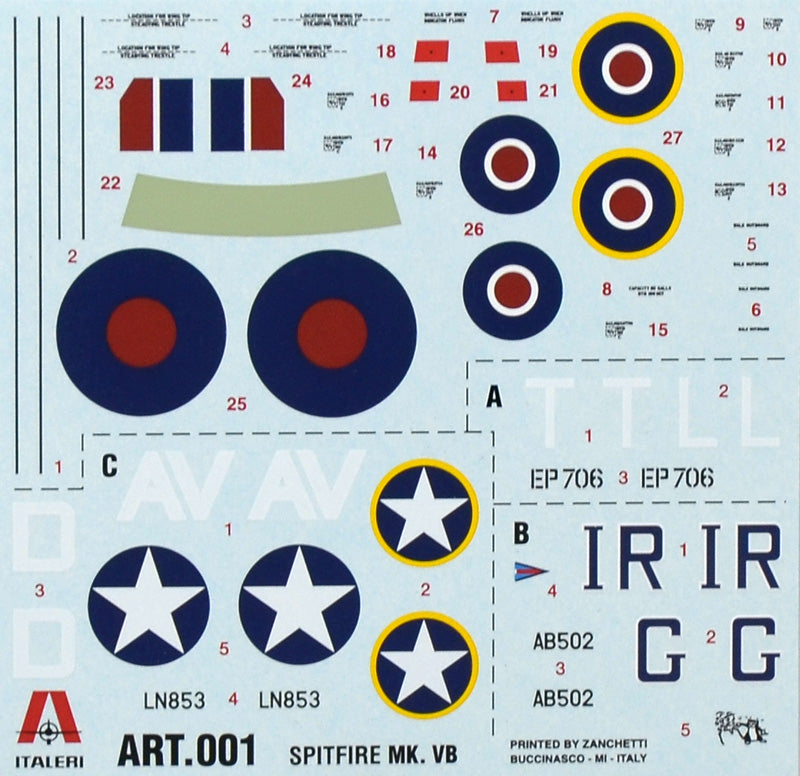 Italeri 001 1:72 Supermarine Spitfire Mk.VB