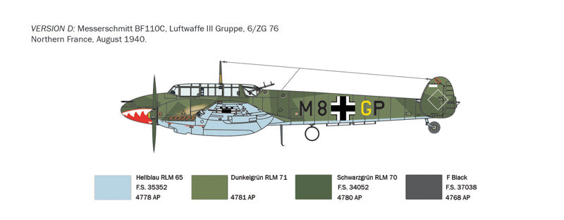 Italeri 049 1:72 Messerschmitt Bf-110C-3/C-4 Zerstorer