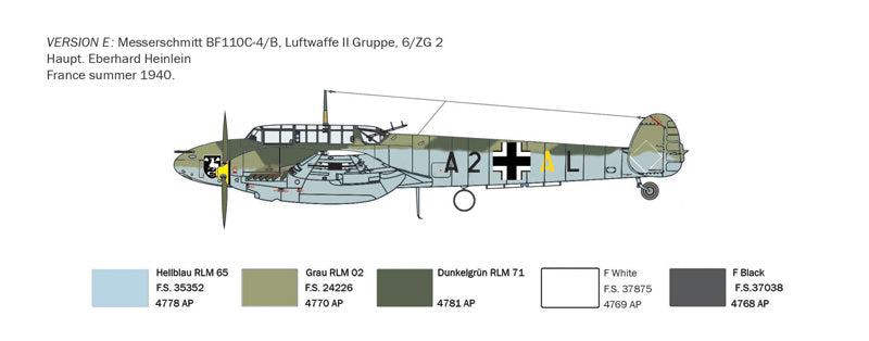 Italeri 049 1:72 Messerschmitt Bf-110C-3/C-4 Zerstorer