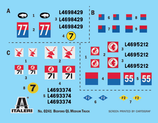 Italeri 241 1:35 Bedford QL Medium Truck