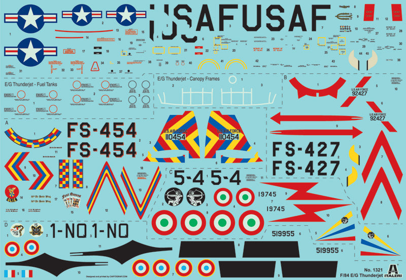 Italeri 1321 1:72 Republic F-84E/F-84G Thunderjet