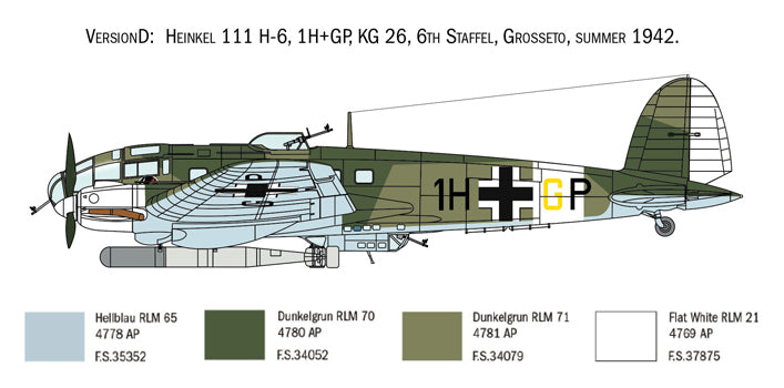 Italeri 1436 1:72 Heinkel He111 H-6 80th Anniversary of the Battle of Britain