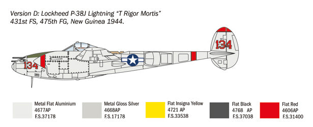 Italeri 1446 1:72 Lockheed P-38J Lightning