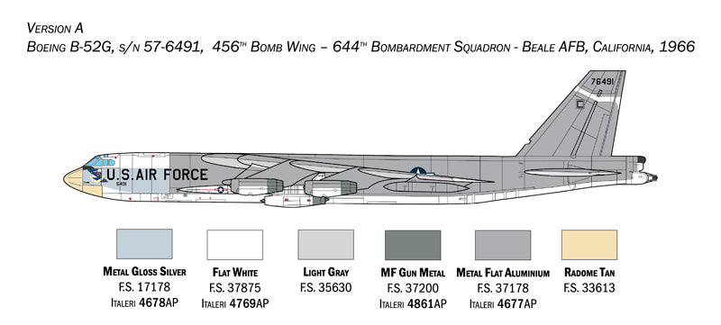 Italeri 1451 1:72 Boeing B-52G Stratofortress Early Version with Hound Dog Missiles