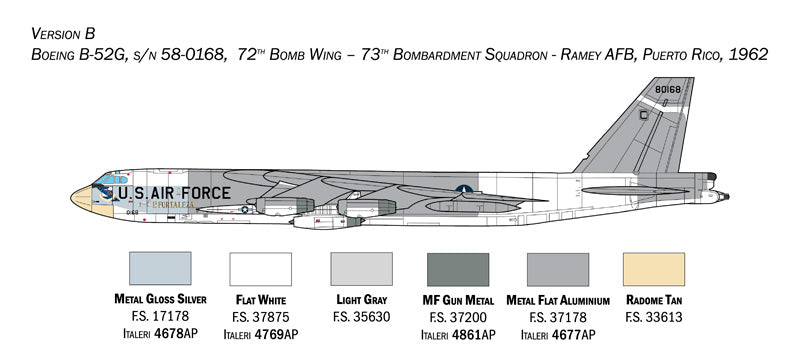 Italeri 1451 1:72 Boeing B-52G Stratofortress Early Version with Hound Dog Missiles