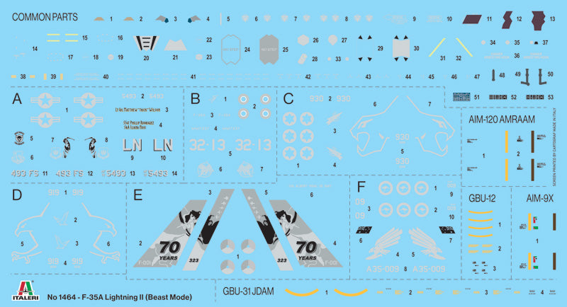 Italeri 1464 1:72 Lockheed-Martin F-35A Lightning (Beast Mode)