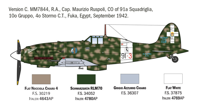 Italeri 1481 1:72 Macchi MC.202 Folgore Aces