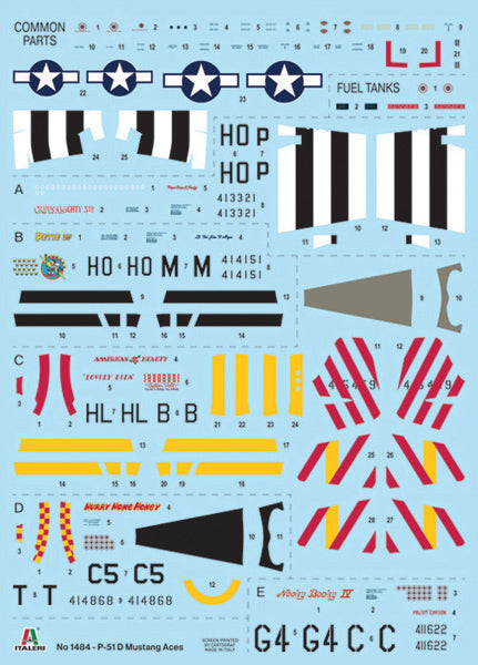 Italeri 1484 1:72 North-American P-51D Mustang Aces