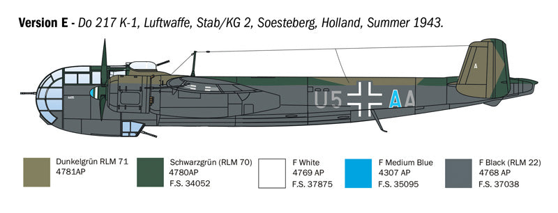 Italeri 1488 1:72 Dornier Do 217 K-1/K-2 with Fritz X Guided Bombs