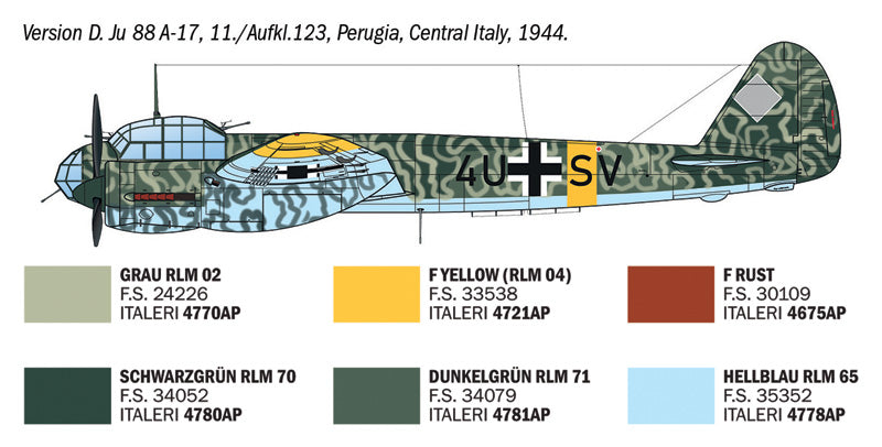 Italeri 1489 1:72 Junkers Ju-88A-17 Torpedo Bomber.