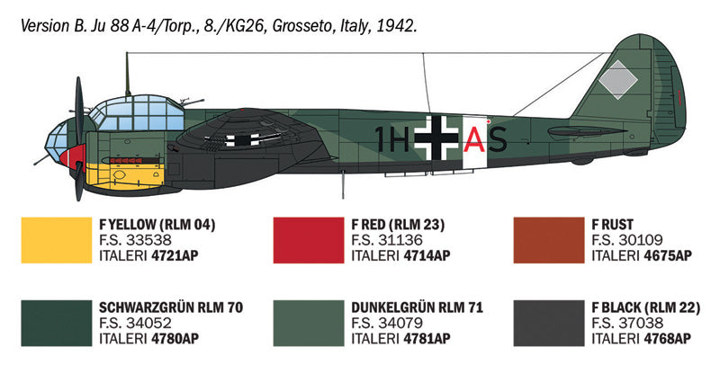 Italeri 1489 1:72 Junkers Ju-88A-17 Torpedo Bomber.