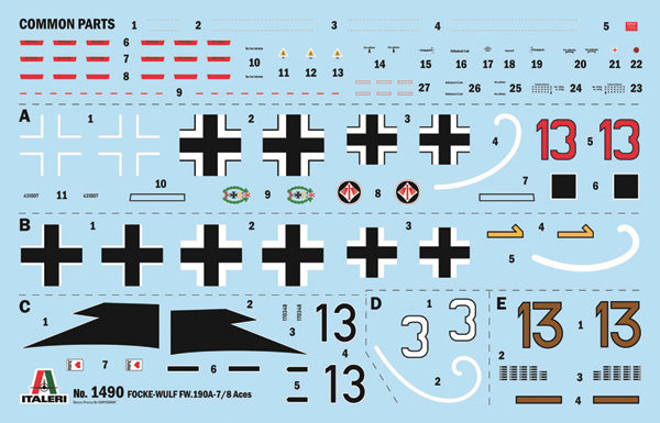 Italeri 1490 1:72 Focke-Wulf Fw-190 A-8/F Aces.