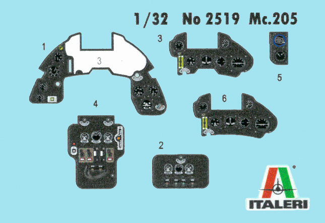 Italeri 2519 1:32 Macchi Mc.205 Veltro - upgraded moulds