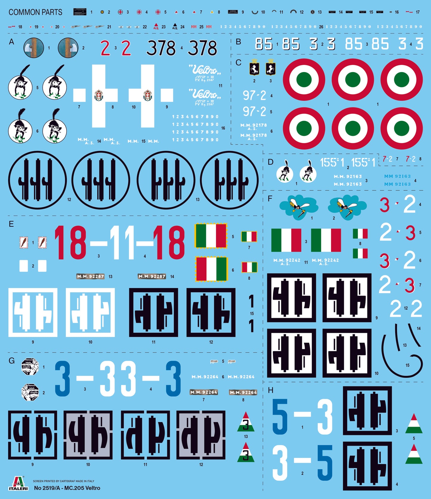 Italeri 2519 1:32 Macchi Mc.205 Veltro - upgraded moulds