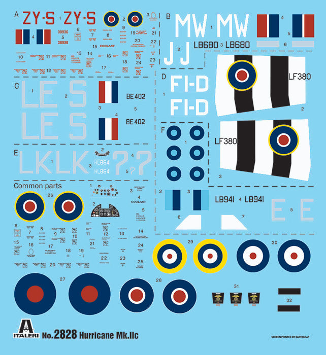 Italeri 2828 1:48 Hawker Hurricane MK.IIC