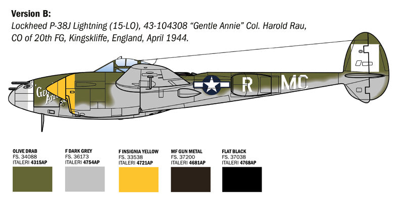 Italeri 2834 1:48 Lockheed P-38J Lightning  (E.T.O)