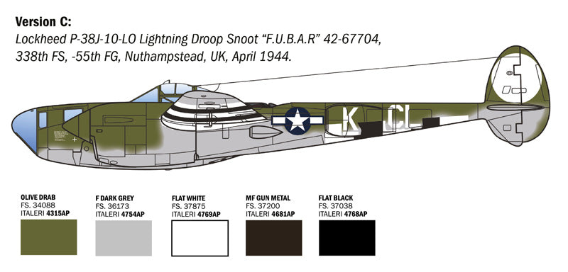 Italeri 2834 1:48 Lockheed P-38J Lightning  (E.T.O)