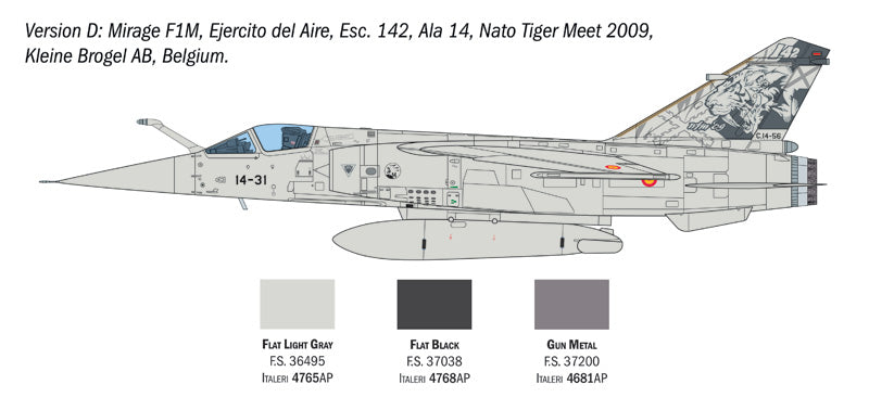 Italeri 2839 1:48 Dassault_Mirage F.1 SUPER DECALS FOR 5 VERSIONS