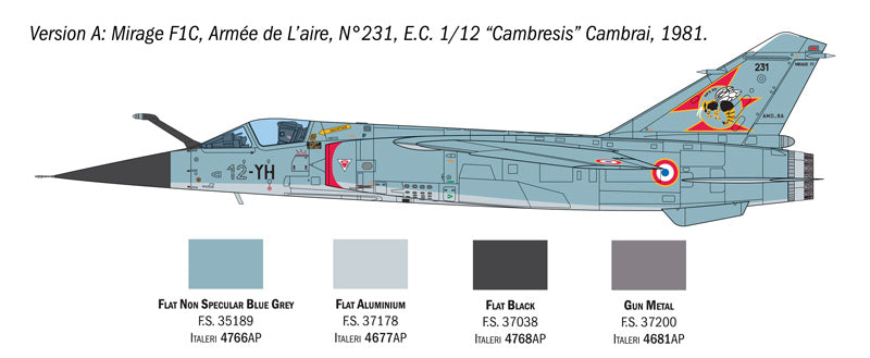 Italeri 2839 1:48 Dassault_Mirage F.1 SUPER DECALS FOR 5 VERSIONS