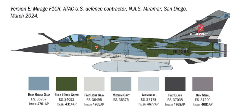 Italeri 2839 1:48 Dassault_Mirage F.1 SUPER DECALS FOR 5 VERSIONS