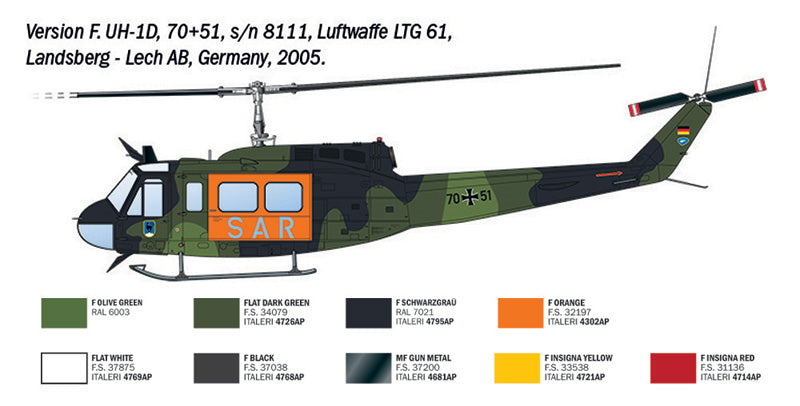 Italeri 2845 1:48 AB.205 / UH-1D 'SAR' Search & Rescue Helicopter.