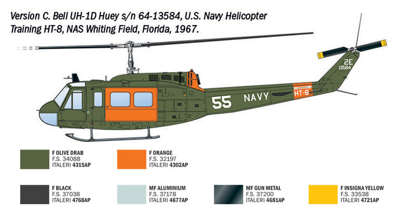 Italeri 2845 1:48 AB.205 / UH-1D 'SAR' Search & Rescue Helicopter.