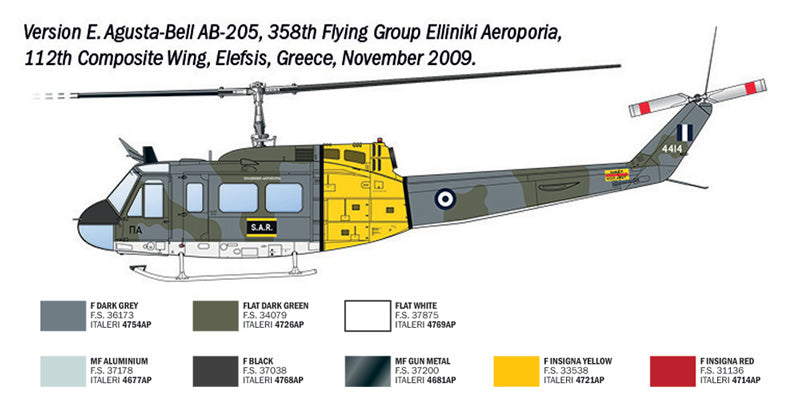 Italeri 2845 1:48 AB.205 / UH-1D 'SAR' Search & Rescue Helicopter.