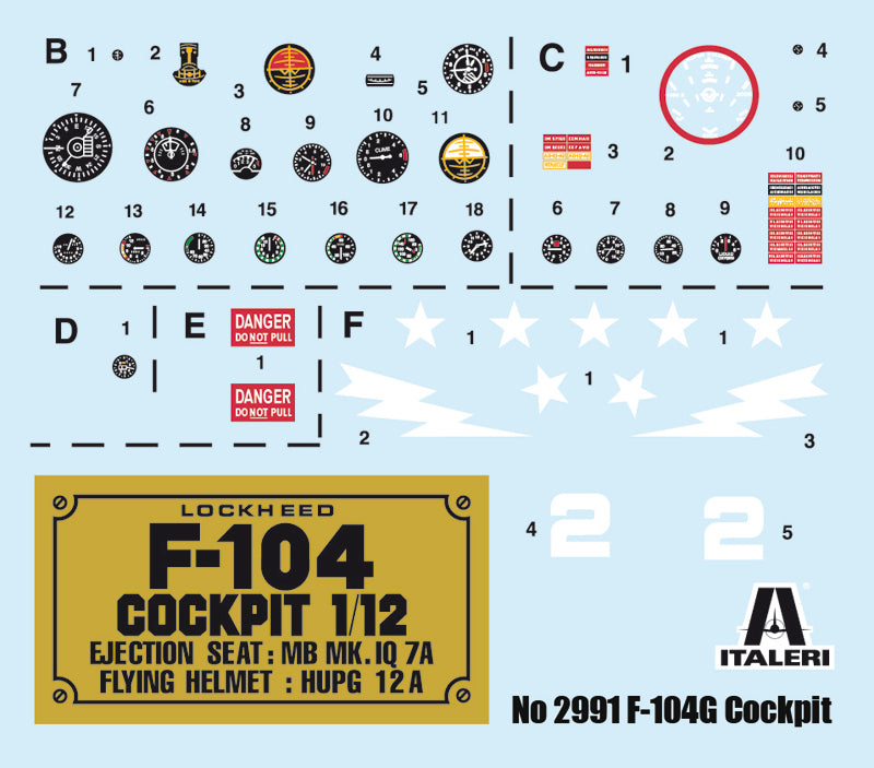 Italeri 2991 1:12 Lockheed F-104G Cockpit