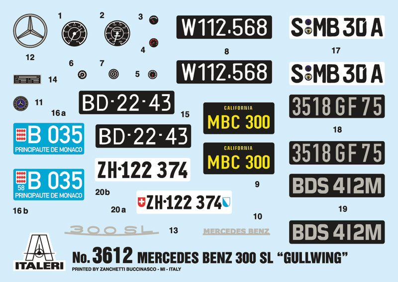 Italeri 3612 1:16 Mercedes-Benz 300SL Gullwing