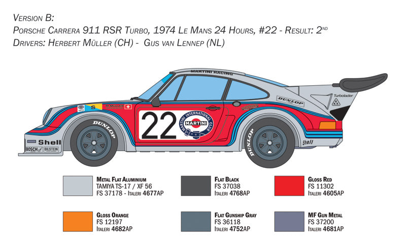 Italeri 3625 1:24 Porsche Carrera RSR Turbo